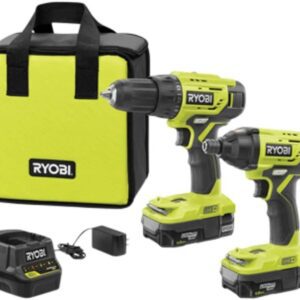 Combo Pack 2 Ryobi Taladro Destornillador de Impacto 18 V Modelo P1817 - Inalámbrica - Acero - Mate - luz LED