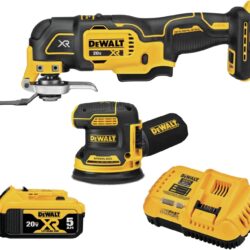 DEWALT 20V MAX* XR Lijadora y multiherramienta, kit de carpintería, 2 herramientas (DCK202P1)