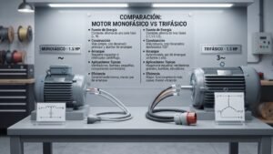 diferencia entre motor monofásico y trifásico